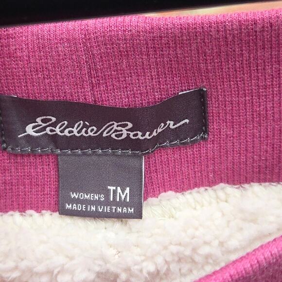 Eddie Bauer Snow Lodge Faux Shearling-Lined Joggers Medium Tall Berry - Picture 5 of 5